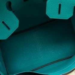 Hermes Vert Vertigo Togo Leather Palladium Finish Birkin 30 Bag