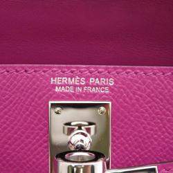 Pre Owned Hermes Purple Epsom Leather Palladium Hardware Mini Kelly Sellier 20 Bag 