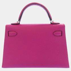 Pre Owned Hermes Purple Epsom Leather Palladium Hardware Mini Kelly Sellier 20 Bag 