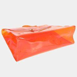 Hermes Orange Vinyl Souvenir De L'Exposition Kelly Bag