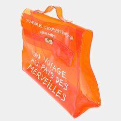 Hermes Orange Vinyl Souvenir De L'Exposition Kelly Bag