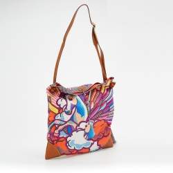 Pre Owned Hermes Multicolor Pégase Pop Silk and Leather Silky City 33 Bag