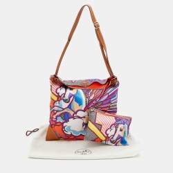Pre Owned Hermes Multicolor Pégase Pop Silk and Leather Silky City 33 Bag