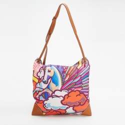 Pre Owned Hermes Multicolor Pégase Pop Silk and Leather Silky City 33 Bag