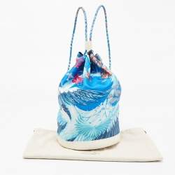 Hermes Multicolor Silk Blend and Leather Soie Cool Bag