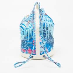 Hermes Multicolor Silk Blend and Leather Soie Cool Bag