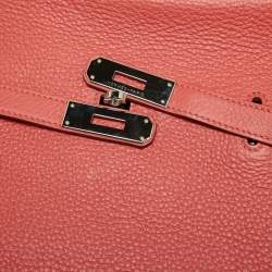 Pre Owned Hermes Rouge Pivoine Togo Leather Jypsiere 28 Bag