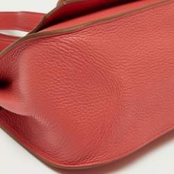 Pre Owned Hermes Rouge Pivoine Togo Leather Jypsiere 28 Bag