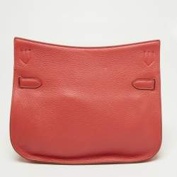 Pre Owned Hermes Rouge Pivoine Togo Leather Jypsiere 28 Bag
