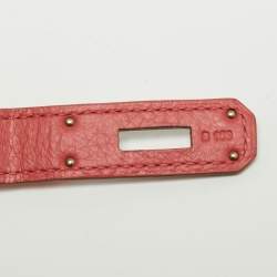 Pre Owned Hermes Rouge Pivoine Togo Leather Jypsiere 28 Bag