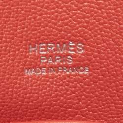 Pre Owned Hermes Rouge Pivoine Togo Leather Jypsiere 28 Bag