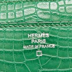 Hermes Cactus Alligator Palladium Finish Constance Long Wallet