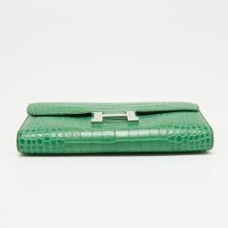 Hermes Cactus Alligator Palladium Finish Constance Long Wallet