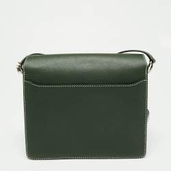 Pre Owned Hermes Vert Anglais Evercolor Leather Palladium Finish Roulis 24 Bag