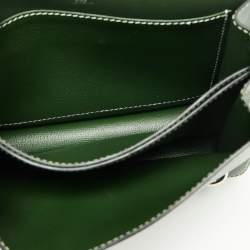 Pre Owned Hermes Vert Anglais Evercolor Leather Palladium Finish Roulis 24 Bag