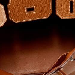 Hermes Gold Epsom Leather Palladium Plated Birkin 30 Bag