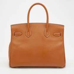 Hermes Gold Epsom Leather Palladium Plated Birkin 30 Bag