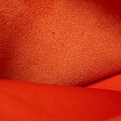 Pre Owned Hermes Orange Poppy Clemence and Swift Leather Virevolte Clutch