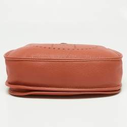 Pre Owned Hermes Sanguine Clemence Leather Evelyne III GM Bag