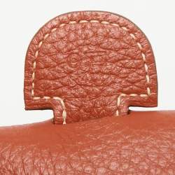 Pre Owned Hermes Sanguine Clemence Leather Evelyne III GM Bag