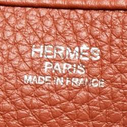 Pre Owned Hermes Sanguine Clemence Leather Evelyne III GM Bag