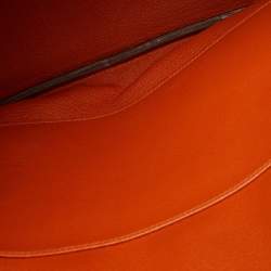 Pre Owned Hermes Orange Togo Leather Gold Finish Birkin 35 Bag