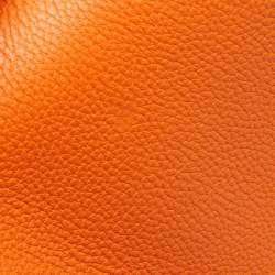 Pre Owned Hermes Orange Togo Leather Gold Finish Birkin 35 Bag