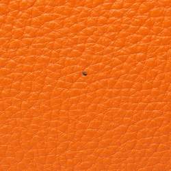 Pre Owned Hermes Orange Togo Leather Gold Finish Birkin 35 Bag