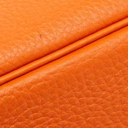 Pre Owned Hermes Orange Togo Leather Gold Finish Birkin 35 Bag