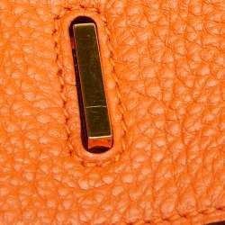 Pre Owned Hermes Orange Togo Leather Gold Finish Birkin 35 Bag