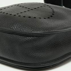 Pre Owned Hermes Black Clemence Leather Evelyne III PM Bag