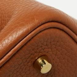 Pre Owned Hermès Gold Clemence Leather Picotin Lock 22 Bag
