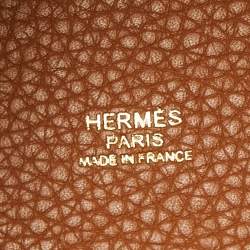 Pre Owned Hermès Gold Clemence Leather Picotin Lock 22 Bag