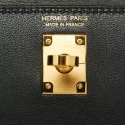 Hermès Noir Swift Leather Gold Finish Mini II Kelly Sellier Bag