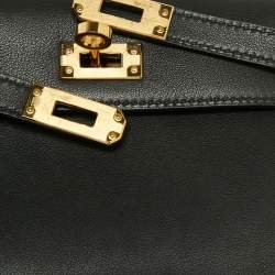 Hermès Noir Swift Leather Gold Finish Mini II Kelly Sellier Bag
