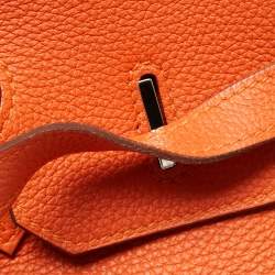 Hermès  Feu Togo Leather Palladium Finish Birkin 35 Bag