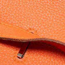 Hermès  Feu Togo Leather Palladium Finish Birkin 35 Bag