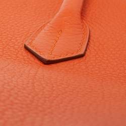 Hermès  Feu Togo Leather Palladium Finish Birkin 35 Bag