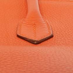 Hermès  Feu Togo Leather Palladium Finish Birkin 35 Bag