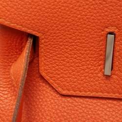 Hermès  Feu Togo Leather Palladium Finish Birkin 35 Bag