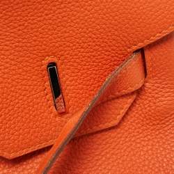 Hermès  Feu Togo Leather Palladium Finish Birkin 35 Bag