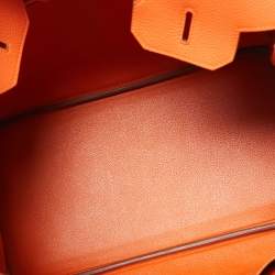 Hermès  Feu Togo Leather Palladium Finish Birkin 35 Bag