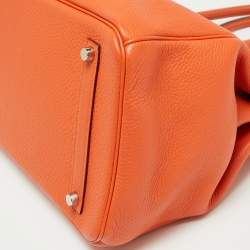 Hermès  Feu Togo Leather Palladium Finish Birkin 35 Bag