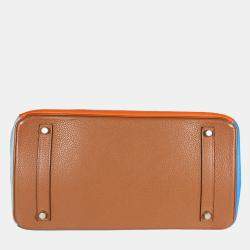 Pre Owned Hermes Multicolor Clemence Birkin 35 PHW