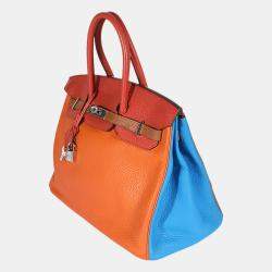 Pre Owned Hermes Multicolor Clemence Birkin 35 PHW