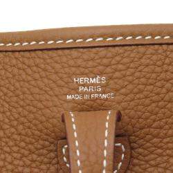 مملوكة مسبقًا Hermes Gold Taurillon Maurice Leather Evelyn TPM Bag