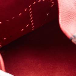 Pre Owned Hermes Rouge Garance Togo Leather Evelyne III TGM Bag