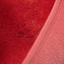 Pre Owned Hermes Rouge Garance Togo Leather Evelyne III TGM Bag