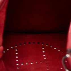 Pre Owned Hermes Rouge Garance Togo Leather Evelyne III TGM Bag