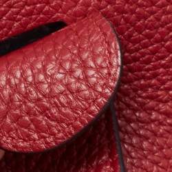 Pre Owned Hermes Rouge Garance Togo Leather Evelyne III TGM Bag